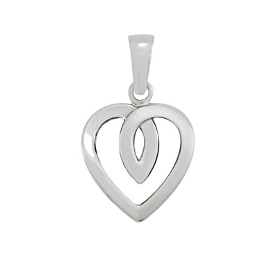 Dije corazón en oro blanco 18 kilates.