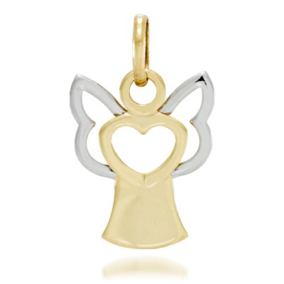  Dije ángel, en oro amarillo de 18 kilates.